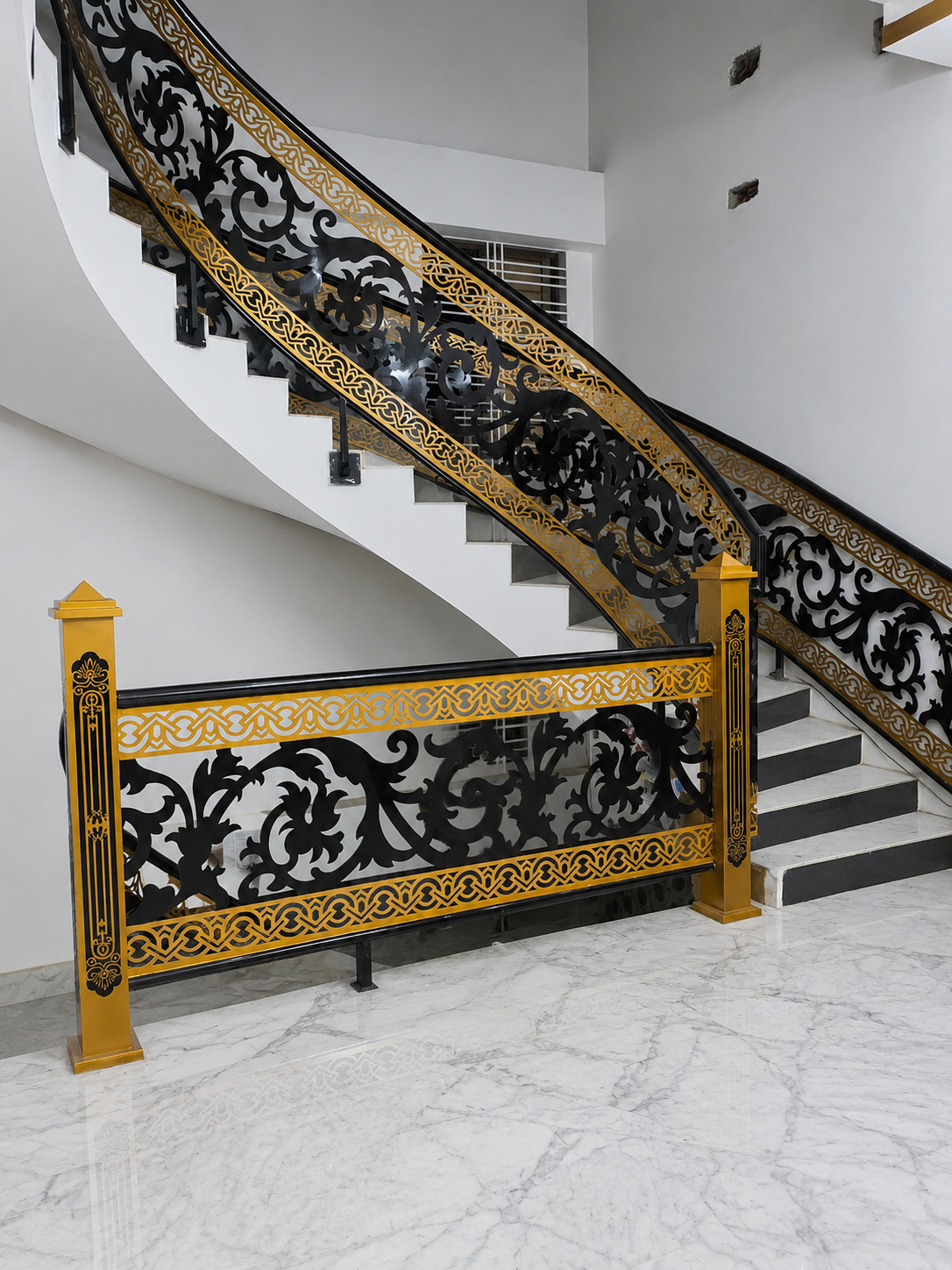 Ornate Stair Railing Installation